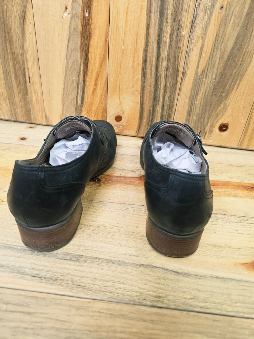 Dansko Black Leather Heeled Booties Size 40 - Picture 4 of 6